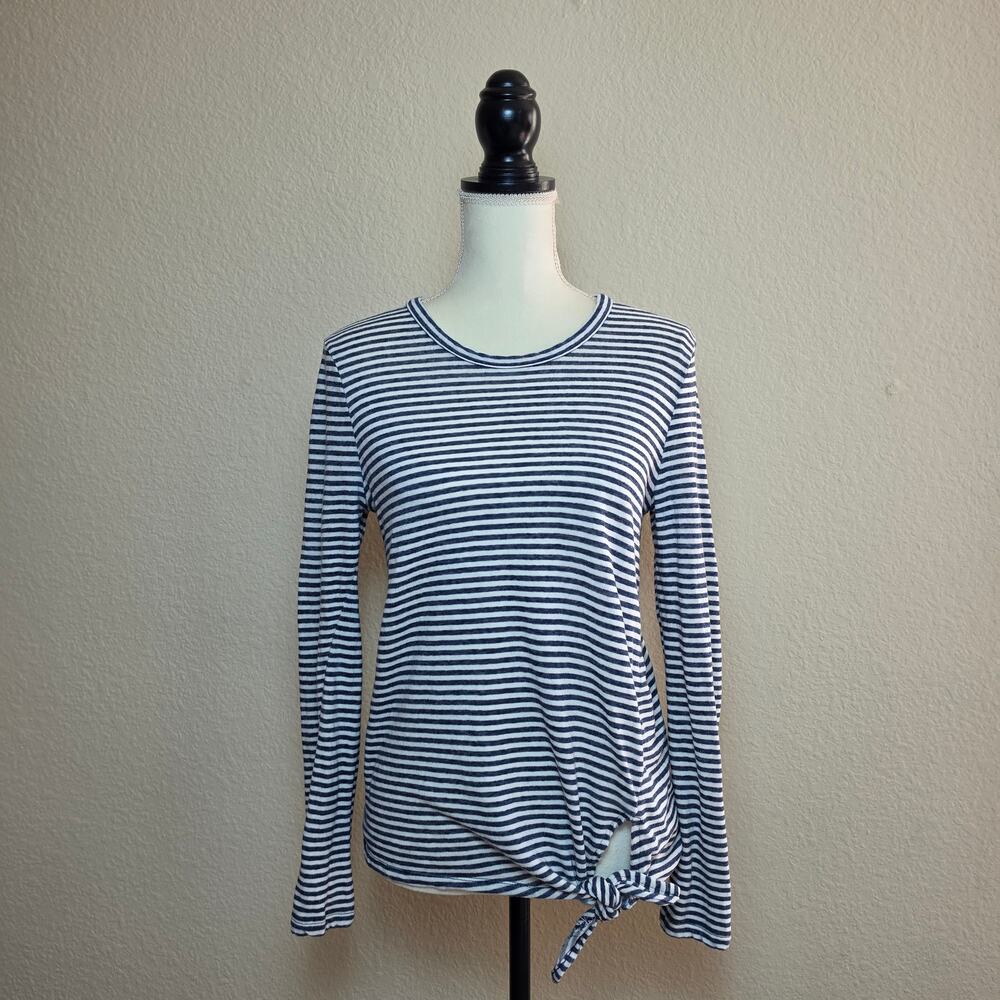 Madewell Soundcheck Striped Long Sleeve Top Large